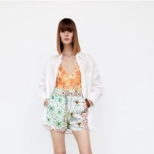 NWT Zara silky look Moroccan print shorts - S